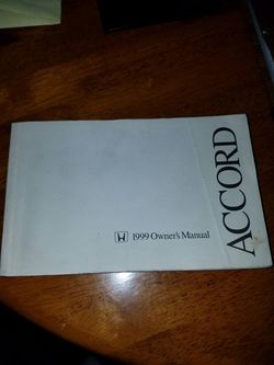1999 Honda Accord owners manual