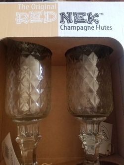 Rednek Champagne Flutes. NIB