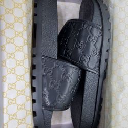 🔥 🔥 Monogram Gucci Slides Black 🔥 🔥 