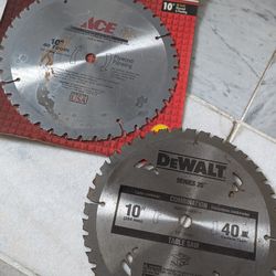 2  ( DEWALT / ACE  10" /40 Tooth Table Saw ( Each $10)