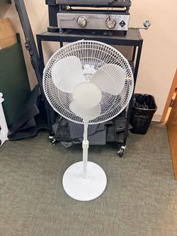 White Pedestal Standing Fan – Adjustable Height, Oscillating