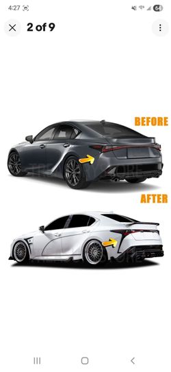 For Lexus IS300 IS350 F-Sport 21-2026 Carbon Fiber Rear Spoiler Canards Splitter