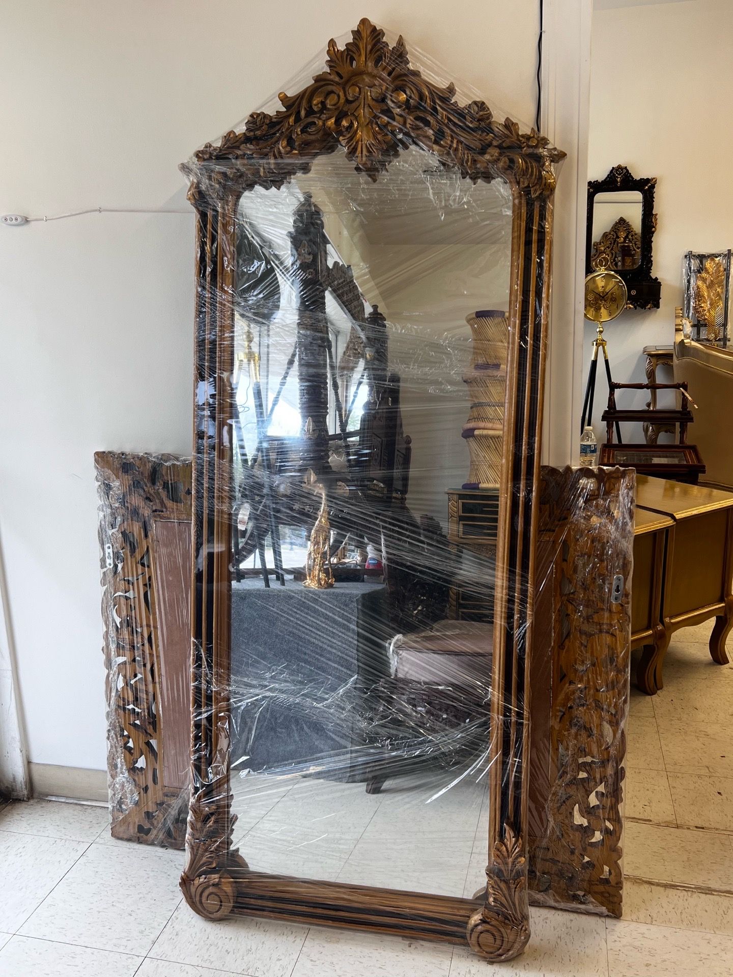 Full length wooden mirror
