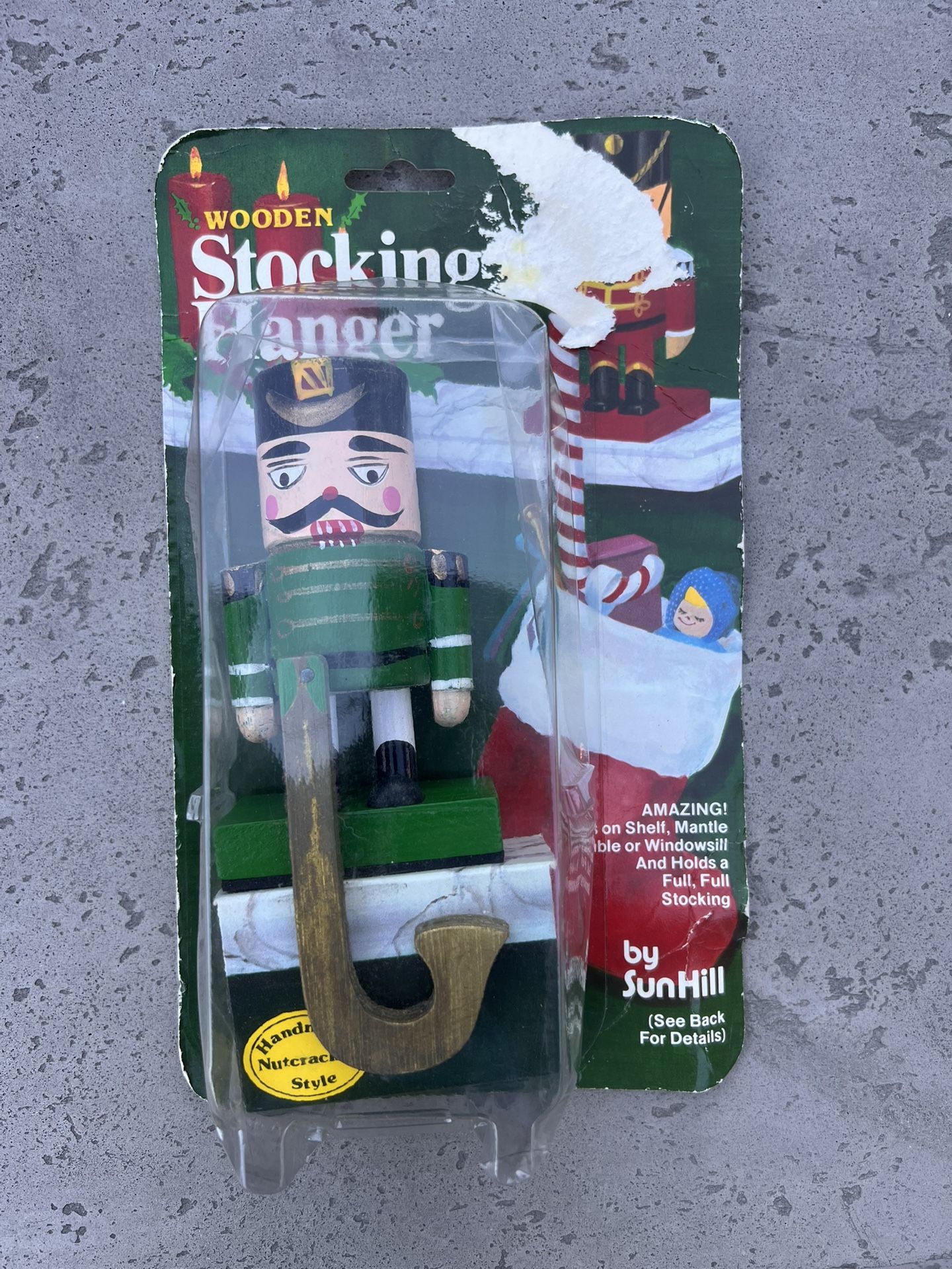 Vintage Wood Nutcracker Stocking Hanger Holder Sun Hill Royal Bugler Christmas