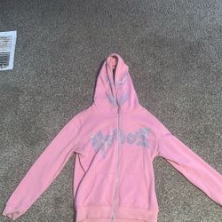 Pink Heroz Rhinestone Full Zip Jacket Size S Can fit A M