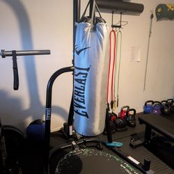 90 Lbs Everlast Punching Bag And Stand