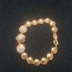 Gold-Tone Crystal Accent Chain Bracelet