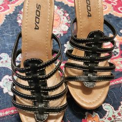 Black Soda Wedges Sz 7
