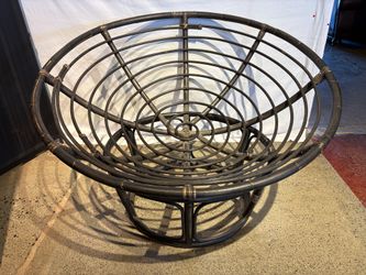 Brown Papasan Chair with Rattan Bent Frame