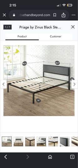Queen black bed frame