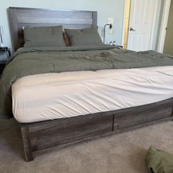 Queen Size Bed frame And Mattress 
