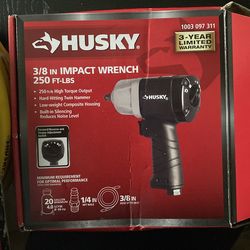 3/8 IN Impact wrench 250 ft-lbs with 50ft lay flat hybrid air hose