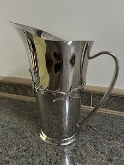 MICHAEL ARAM FOR WATERFORD GARLAND ROMANCE SILVER METAL PITCHER