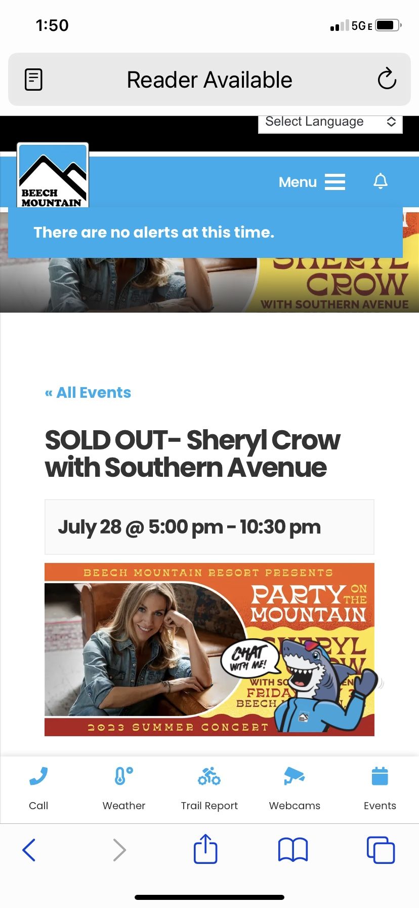 Sheryl Crow Beech Mountain Tickets