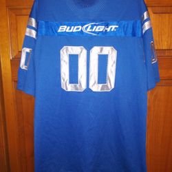 MENS XL EMBROIDERED SEWN #00 BUD LIGHT JERSEY FROM BUD LIGHT