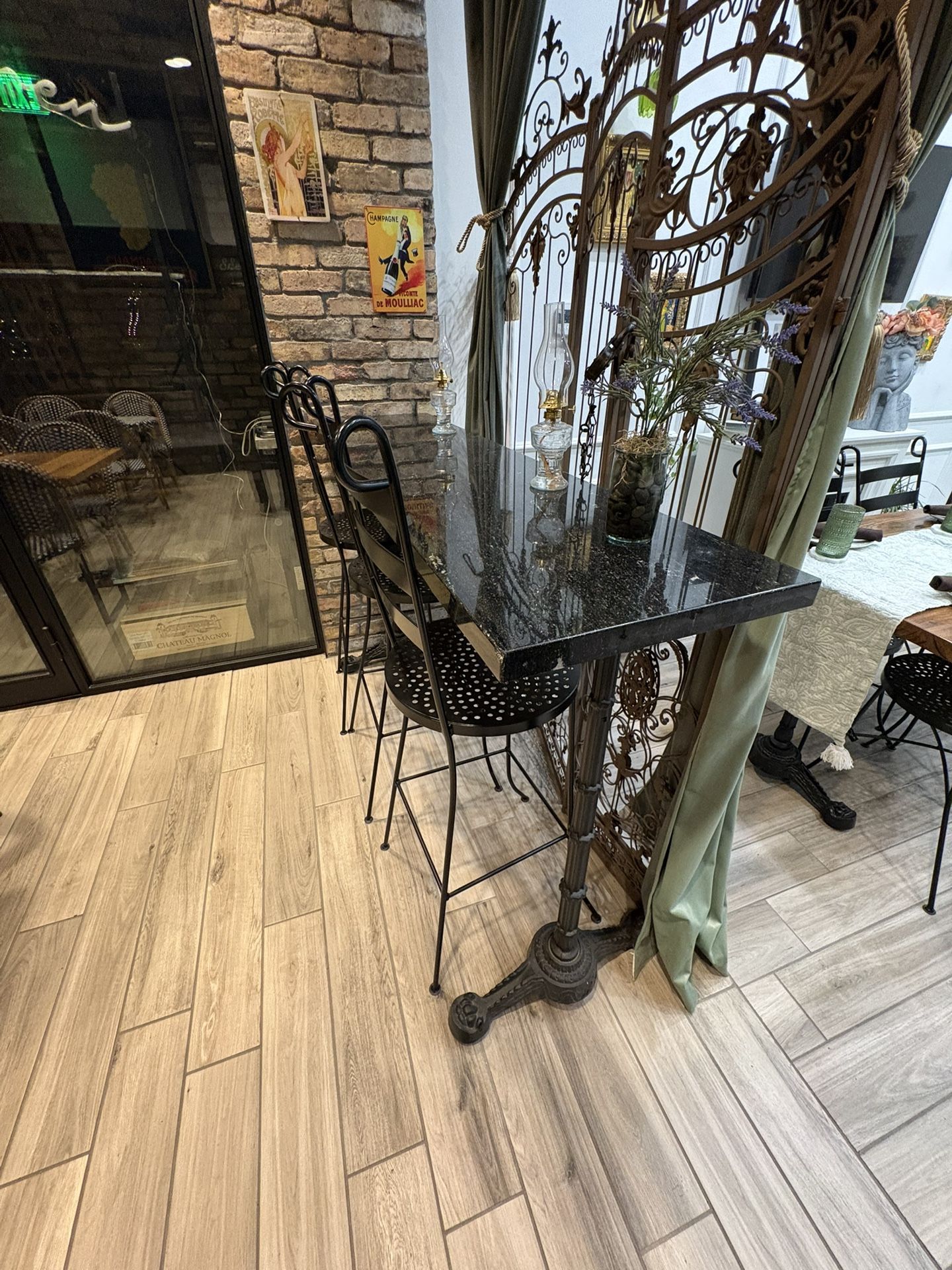 Long High Top Granite Table