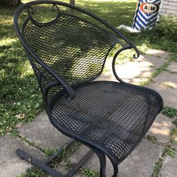 Metal Wrought Iron Patio Chairs 2 Piece Set