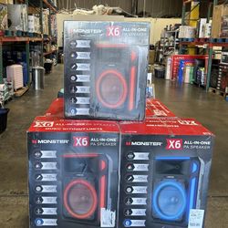 !4TH OF JULY SALE! Monster X6 All-in-1 PA Speaker Brand New In Box Only $89.99