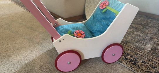 Wooden baby doll stroller HABA