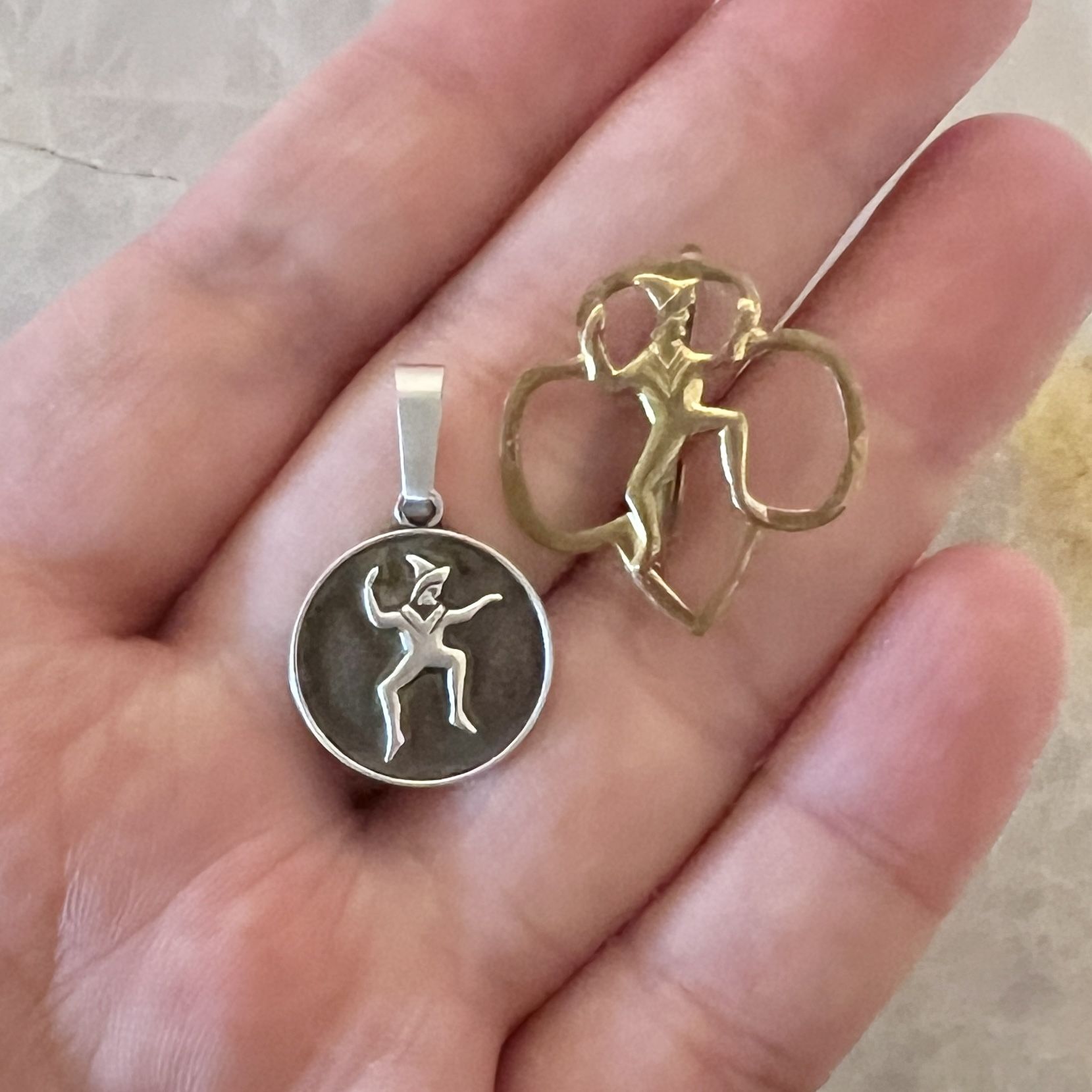 Vintage Girl Scout Brownie Sterling Silver 925 Pendant for Necklace and Pin