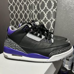Air Jordan 3 “Court Purple” - Size 10 (No Box)