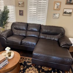 Brown Leather Sofa