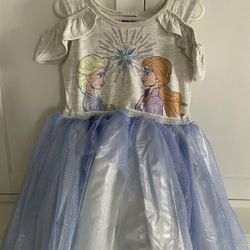 Disney Frozen Dress Size 6/6x And Sandals Size 11
