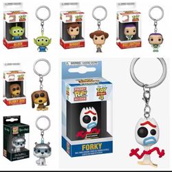 Funko POP Toy Story 4 Forky Slinky Dog Woody Buzz Lightyear llavero alienígena colección de figuras de acción modelo juguetes para niños regalo
