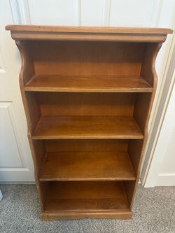 Vintage Mid Century Blonde Wood Small Child’s Bookshelf
