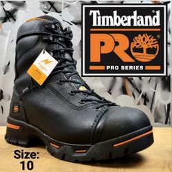 New TIMBERLAND PRO Men's Endurance 8" Puncture Resistant Steel Toe Work Boots Botas Size: 10