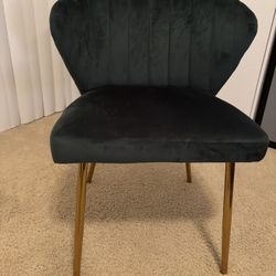 DARK GREEN Chair With Gold Legs 