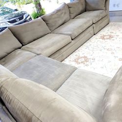 Microfiber Beige Sectional Couch