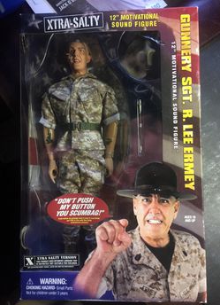 Sgt R Lee Ermey Action Figure!! Yes it works!