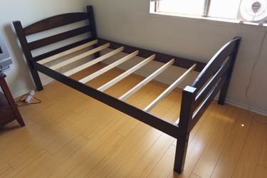 2 Dark Brown Twin Bed Frames