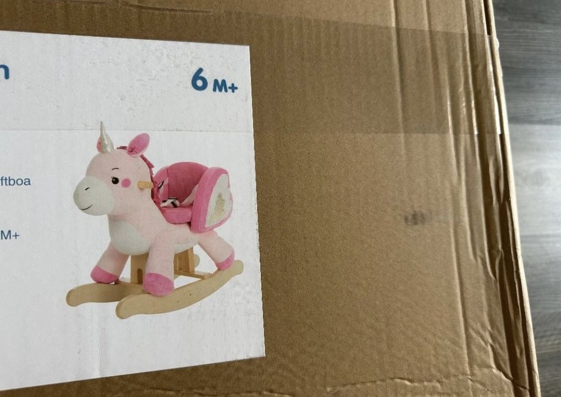 NEW Labebe Rocking Horse Ride On Unicorn New, Open Box Ages 6 Months - 3 Years