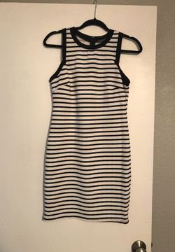 Black and white stripped dress