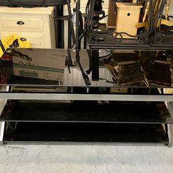 Tempered Glass and Metal TV Stand Entertainment Center 55” - Very solid piece