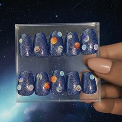 Galactic Horizon — Solar System Press-On Nails (Masc Edition)
