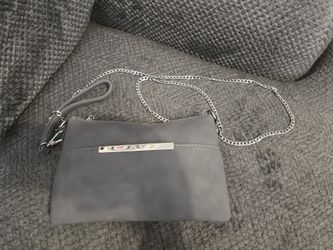Gray Suede Small Purse