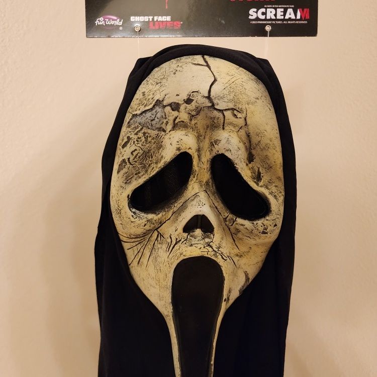 Fun World Officially Licensed Scream VI Ghost Face Aged Mask Costume  Accessory