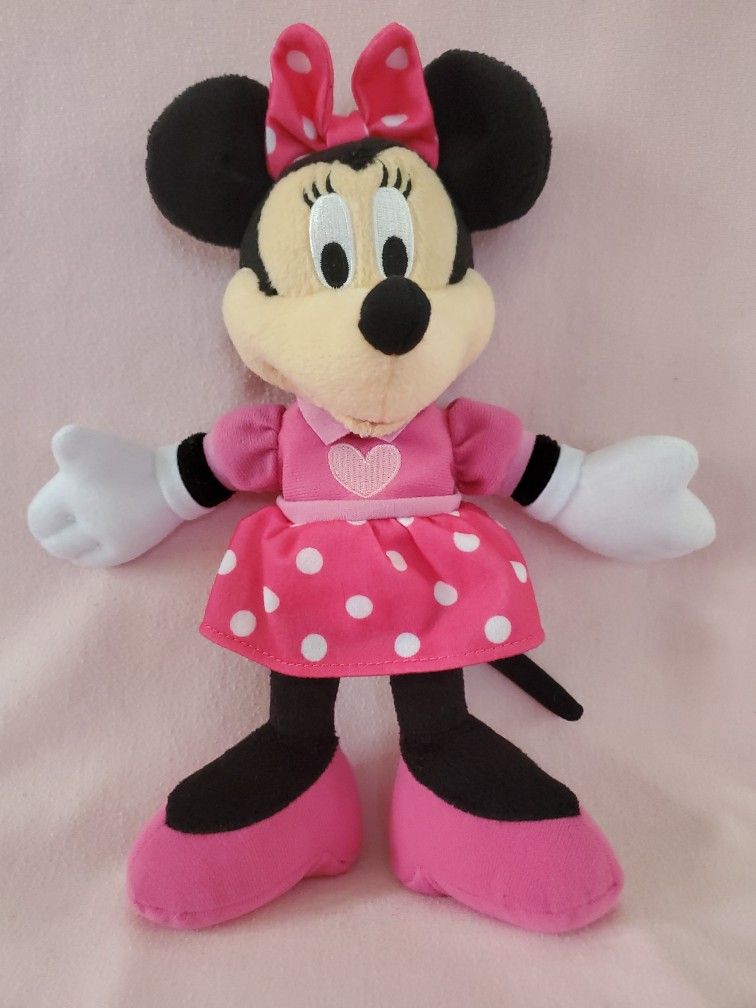 Fisher Price 2007 Talking/Singing 11" Minnie Mouse-Pink Polka Dot Dress w/Heart