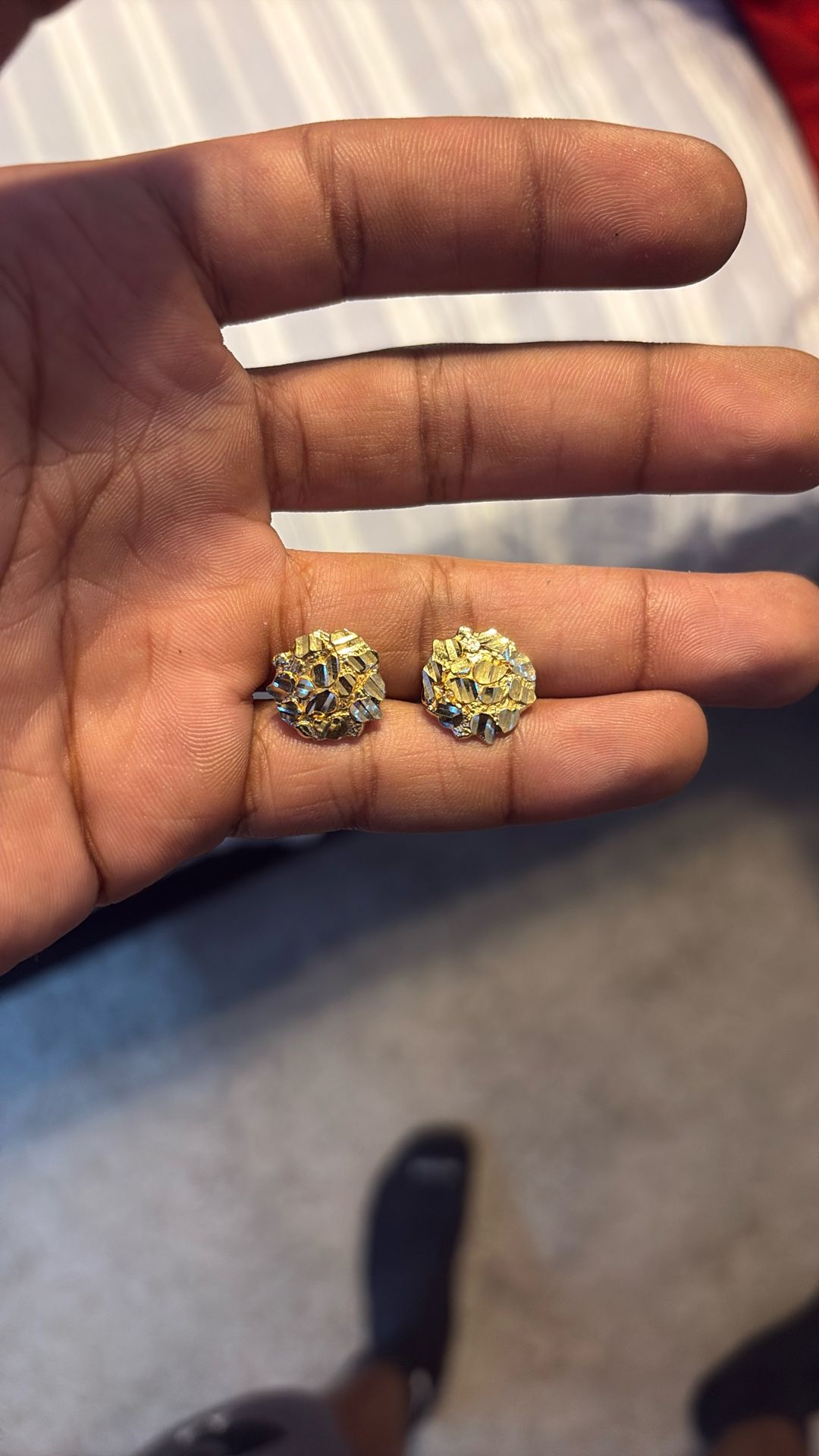 10k Gold Nugget Earrings 