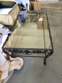 Iron Bound Glass Coffee Table