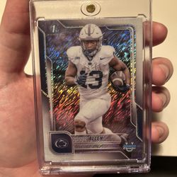 2025 Topps Bowman Chrome U Kaytron Allen 1st Bowman White Shimmer /15