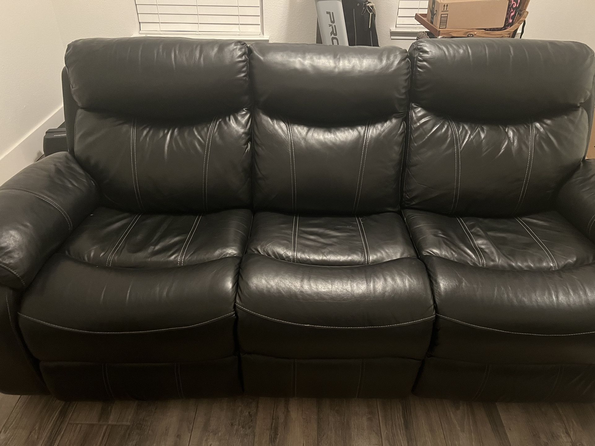 Black Leather Reclining Couch