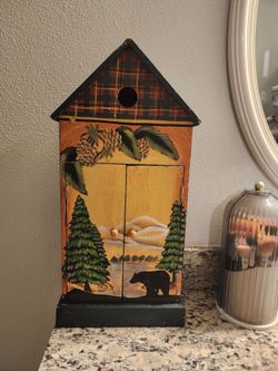 Decorative Wooden Birdhouse Cabinet