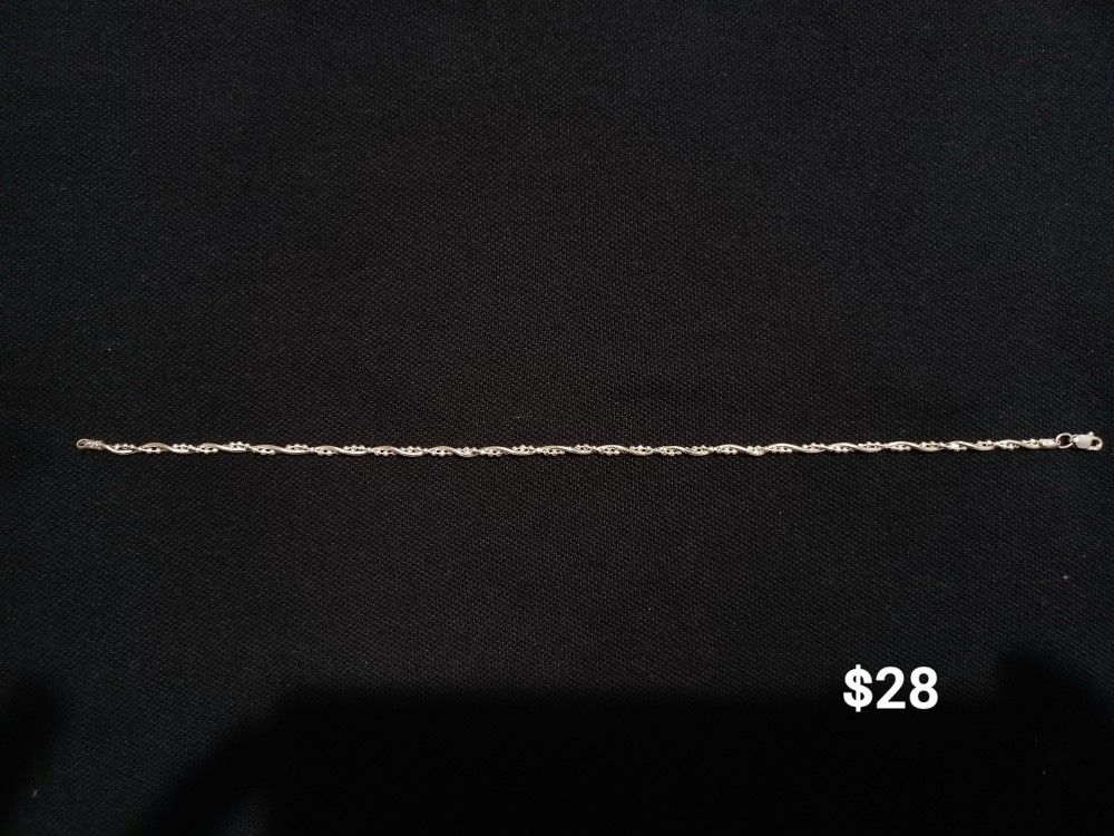 Semi-torsal silver anklet/ tobillera de plata Semitorsal