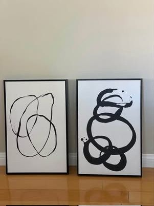 16"x24" Black Framed Canvas Print -Modern And Contemporary Style