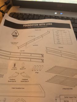 Brand New In Box Everything Queen Size Foundation With Legs Headboard Brackets