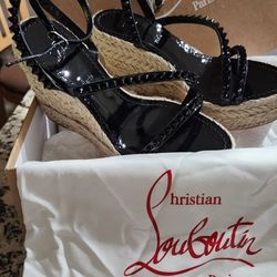 Christian Louboutin Espadrille Black Wedge